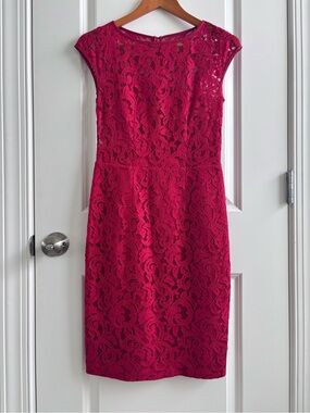 Banana Republic Red Lace Sheath Dress